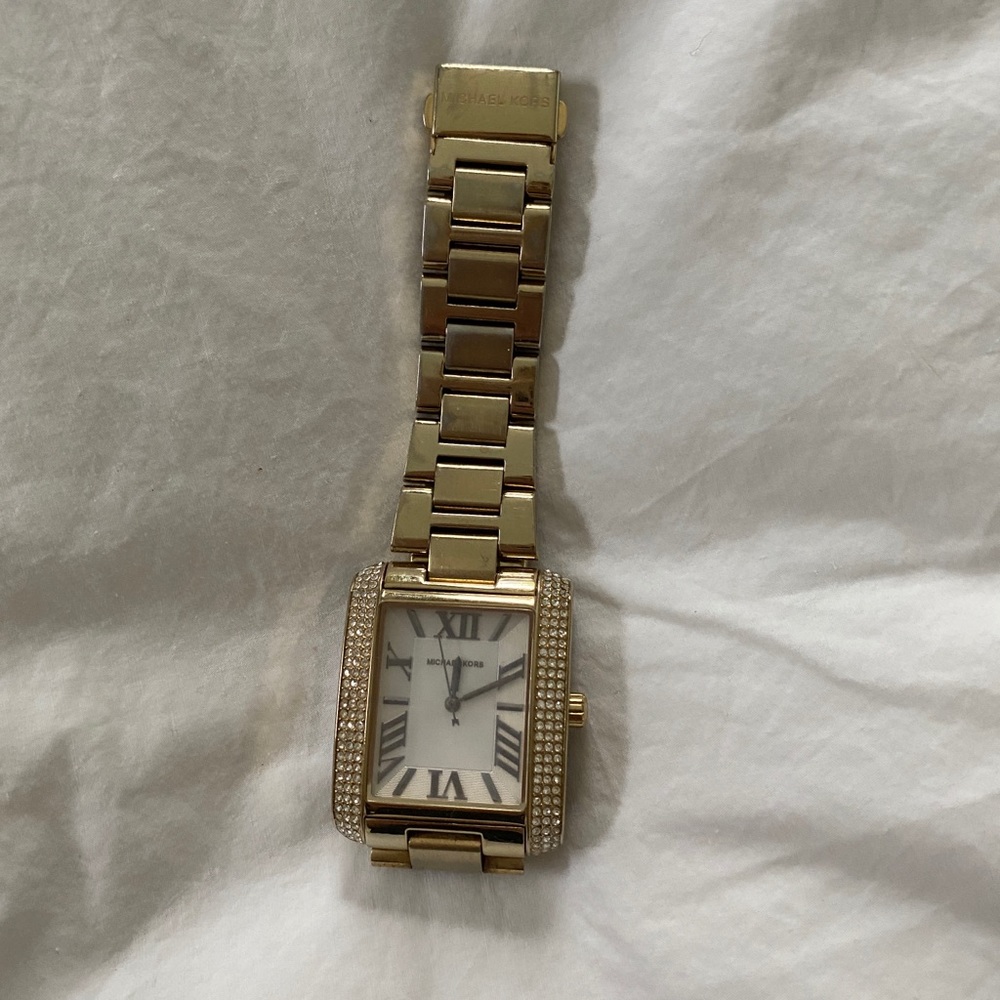 Michael Kors Mini Emery Pave Gold-Tone Watch